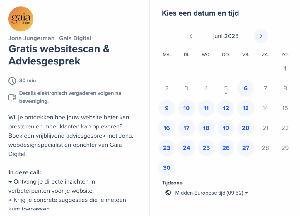A landing page leads to action, such as requesting a consultation through Calendly